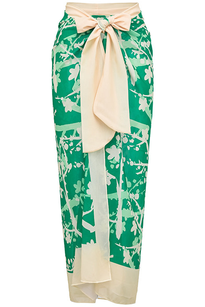 Emeraldy Πράσινο Μπικίνι Μαγιό | Γυναικεία Μαγιό - Μπικίνι | Emeraldia Green Bikini with Flower and Pareo Set