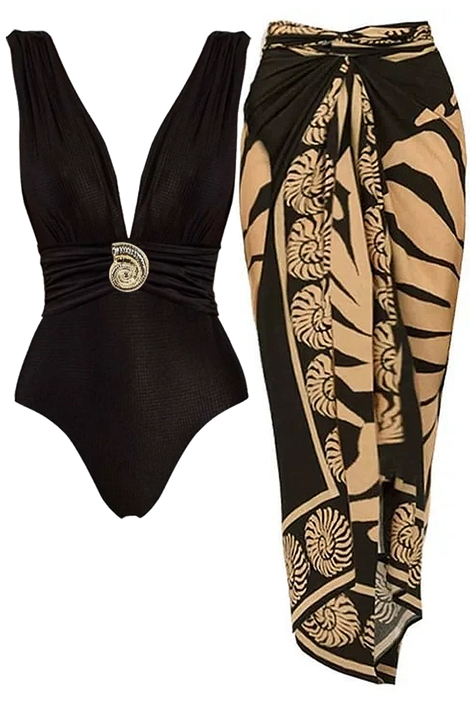 Zirelle Ολόσωμο Μαγιό και Παρεό Σετ | Μαγιό - Ολόσωμα - Swimwear One Piece | Zirelle One-Piece Swimsuit with Pareo Set