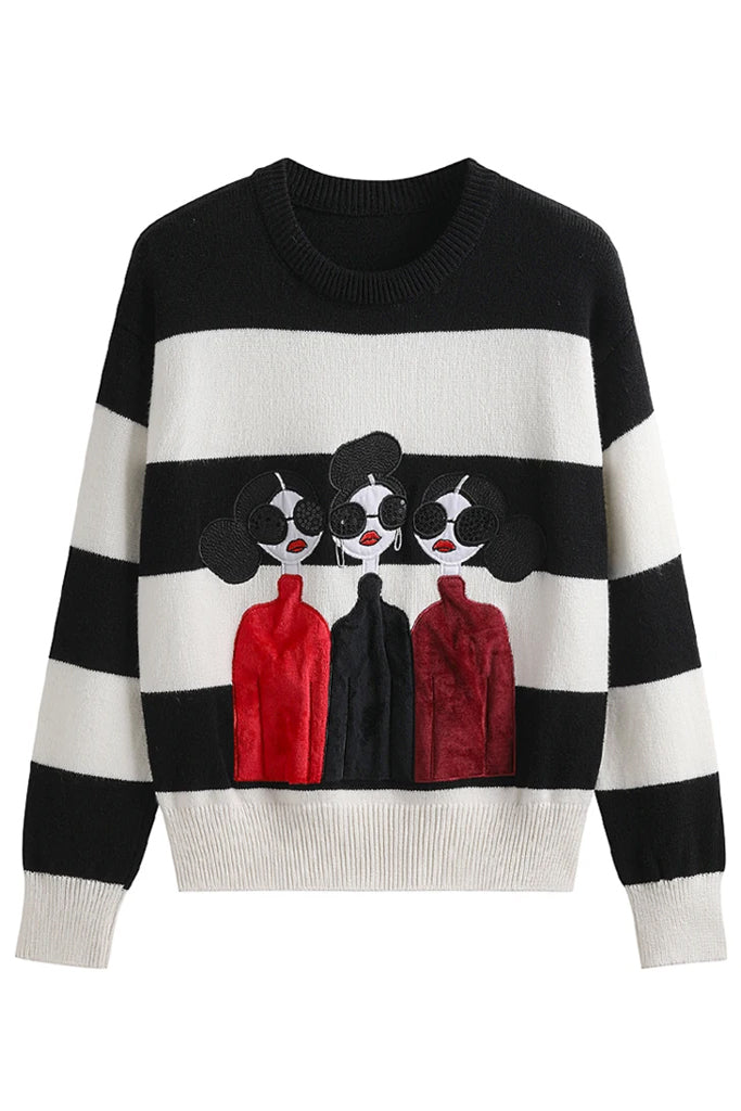 Berky Πλεκτό Τοπ με Σχέδια | Μπλούζες - Πουλόβερ - Πλεκτά - Knitwear | Berky Ribbed Sweater