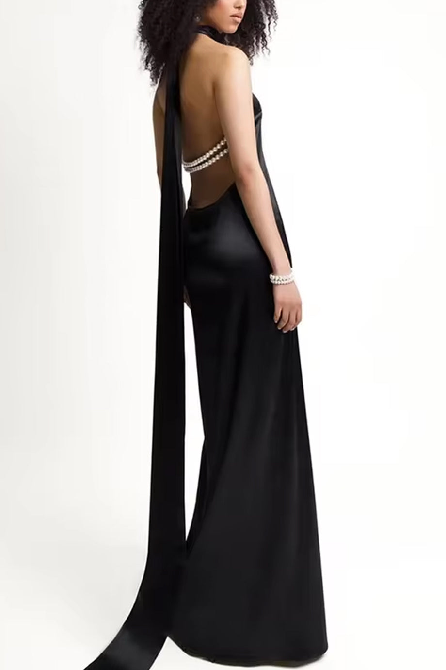 Simone Black Backless Dress