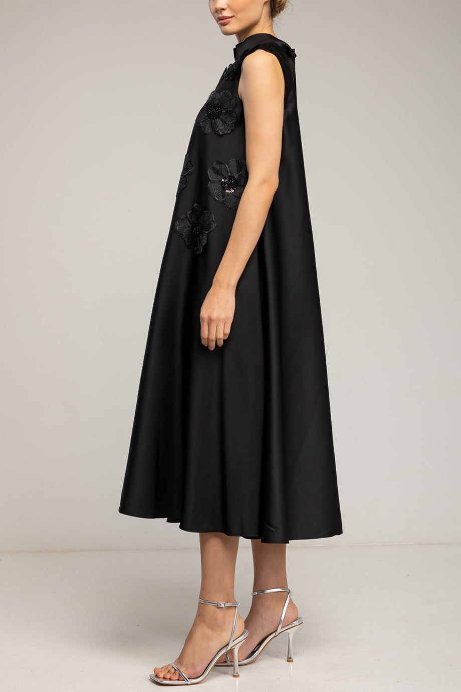 Calissea Βραδινό Μίντι Φόρεμα με Απλικέ Λουλούδια | Γυναικεία Φορέματα - dresses| Calissea Midi Evening Dress with Floral Appliqués