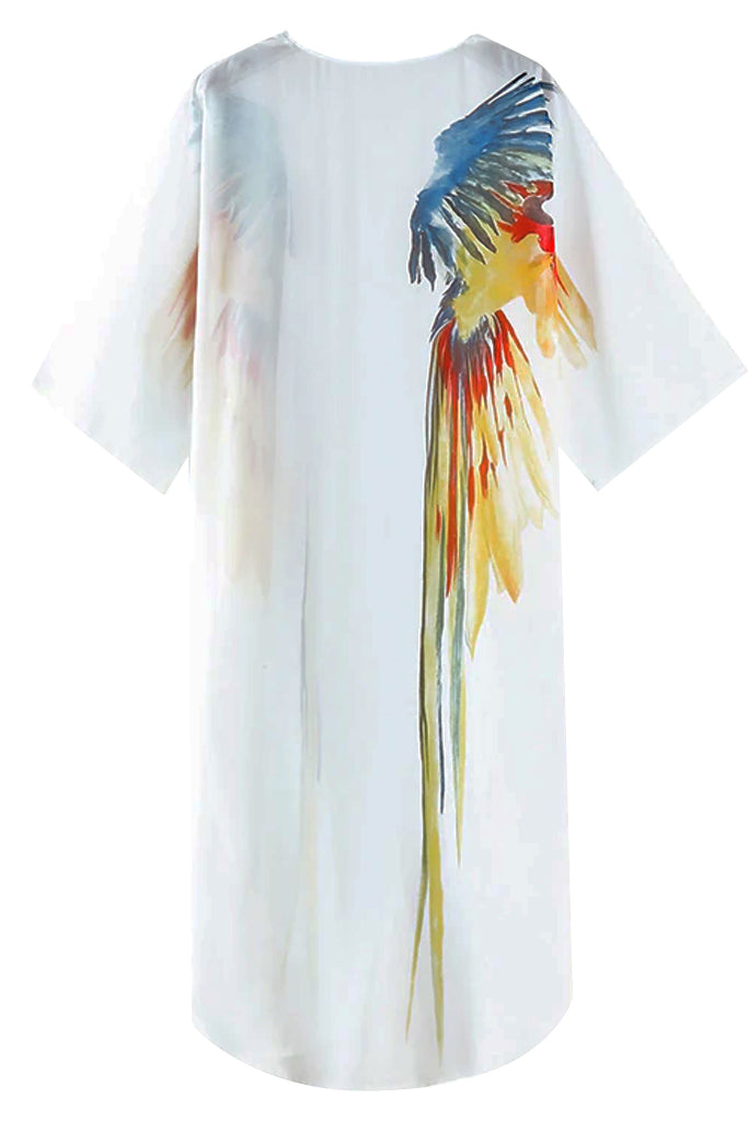 Peacock Λευκό Διάφανο Καφτάνι | Γυναικεία Ρούχα - Beachwear - Loungewear
