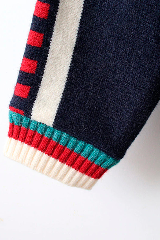 Luigy Μπλε Πολύχρωμο Oversized Πουλόβερ | Γυναικεία Ρούχα - Πουλόβερ