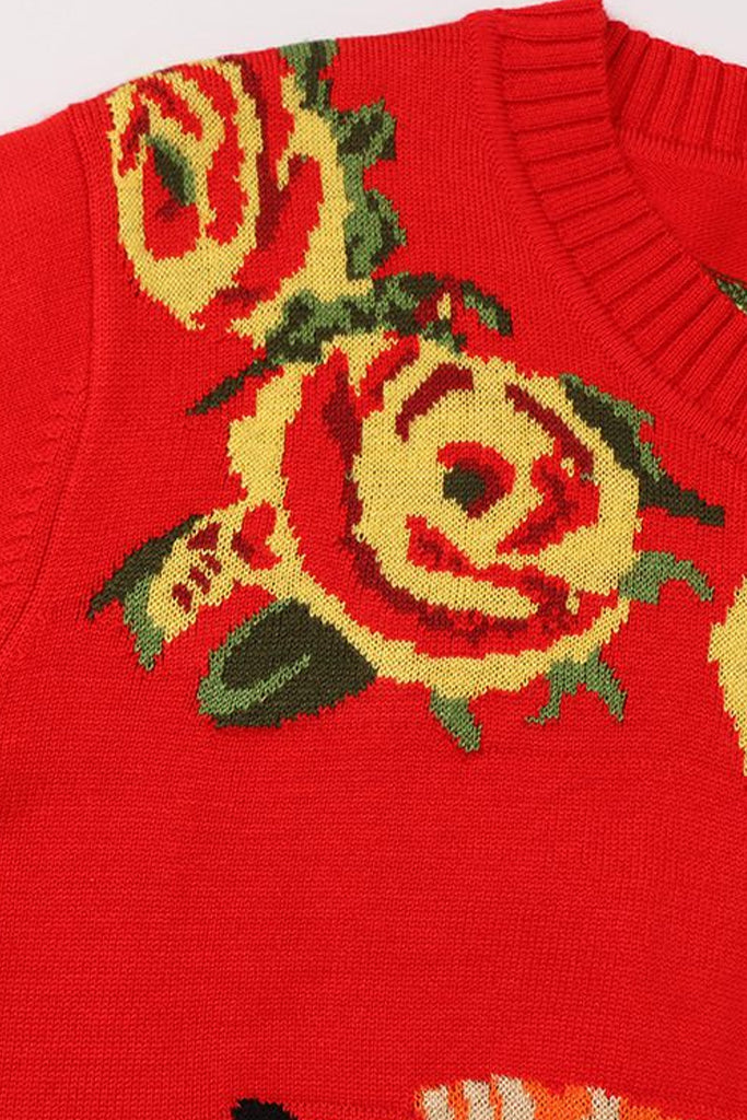 Red Tiger Πολύχρωμο Πουλόβερ με Σχέδιο Τίγρης | Γυναικεία Ρούχα - Πουλόβερ