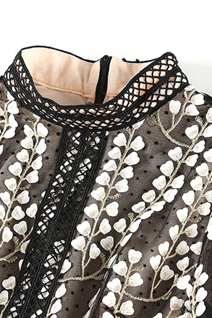 Valeriya Μαύρο Φόρεμα με Δαντέλα και Τούλι | Γυναικεία Ρούχα - Φορέματα