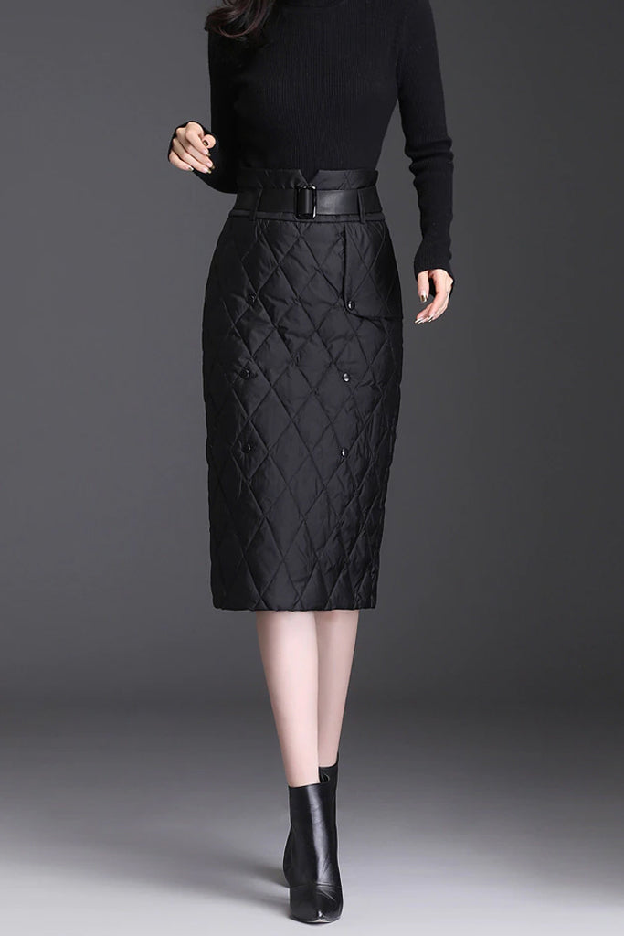 Hanna Μαύρη Καπιτονέ Φούστα | Γυναικεία Ρούχα - Φούστες