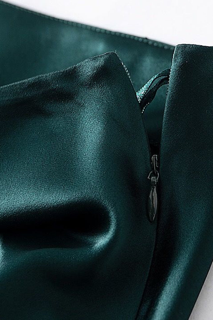 Tempy Black Satin Asymmetrical Skirt