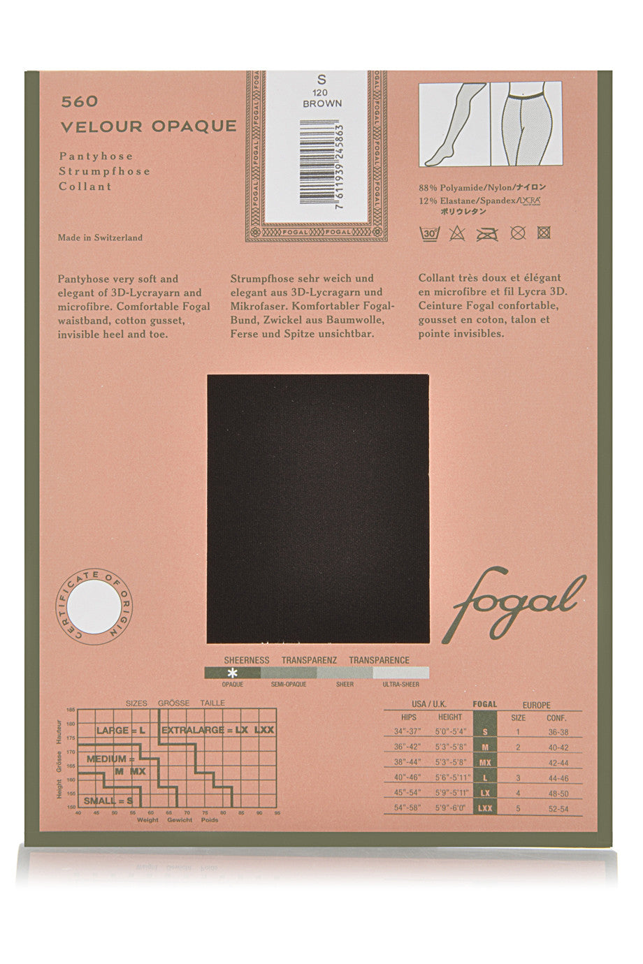 560 VELOUR OPAQUE Purple Opaque Pantyhose 430 Anemone