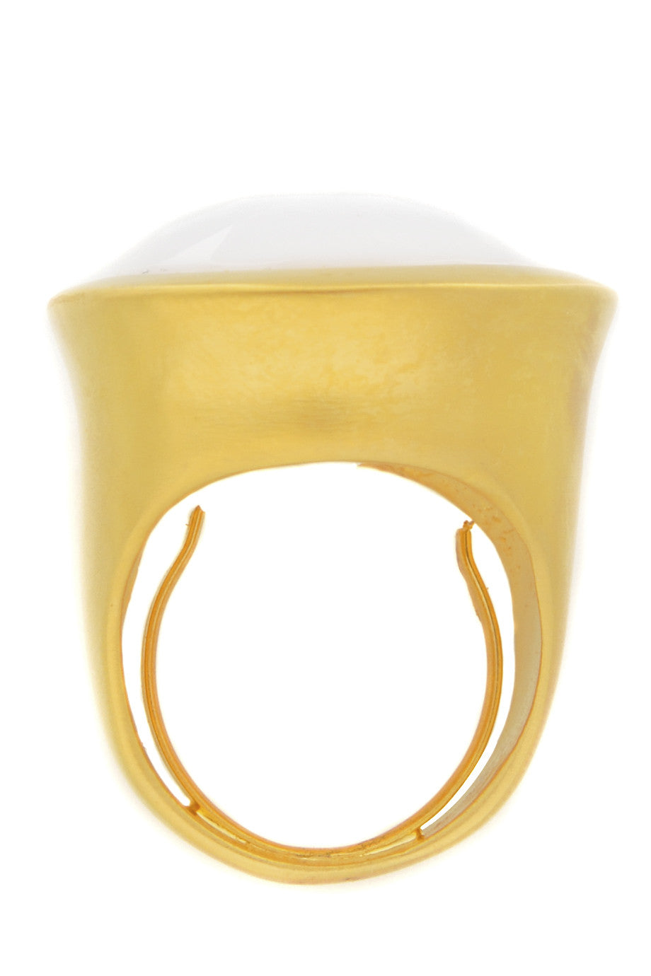 Χρυσό Ματ Δαχτυλίδι με Χρυσή Πέτρα - Kenneth Jay Lane | Κοσμήματα