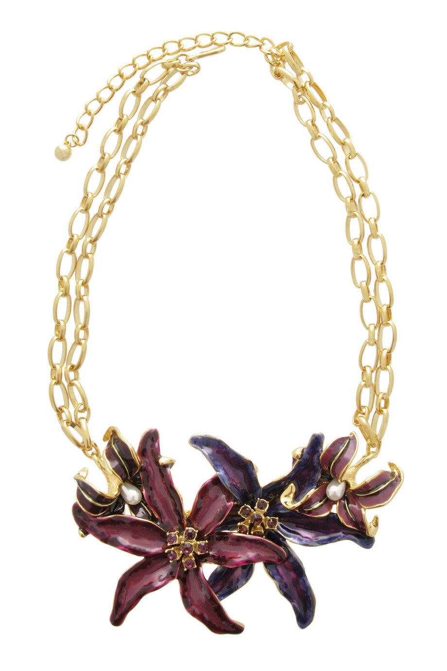 Επίχρυσο Κολιέ με Μωβ Σμάλτο - Kenneth Jay Lane | Κοσμήματα