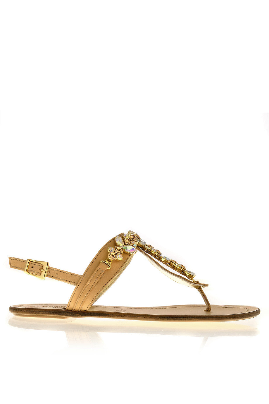 Μπρονσέ Σανδάλια με Κρύσταλλα | Γυναικεία Παπούτσια