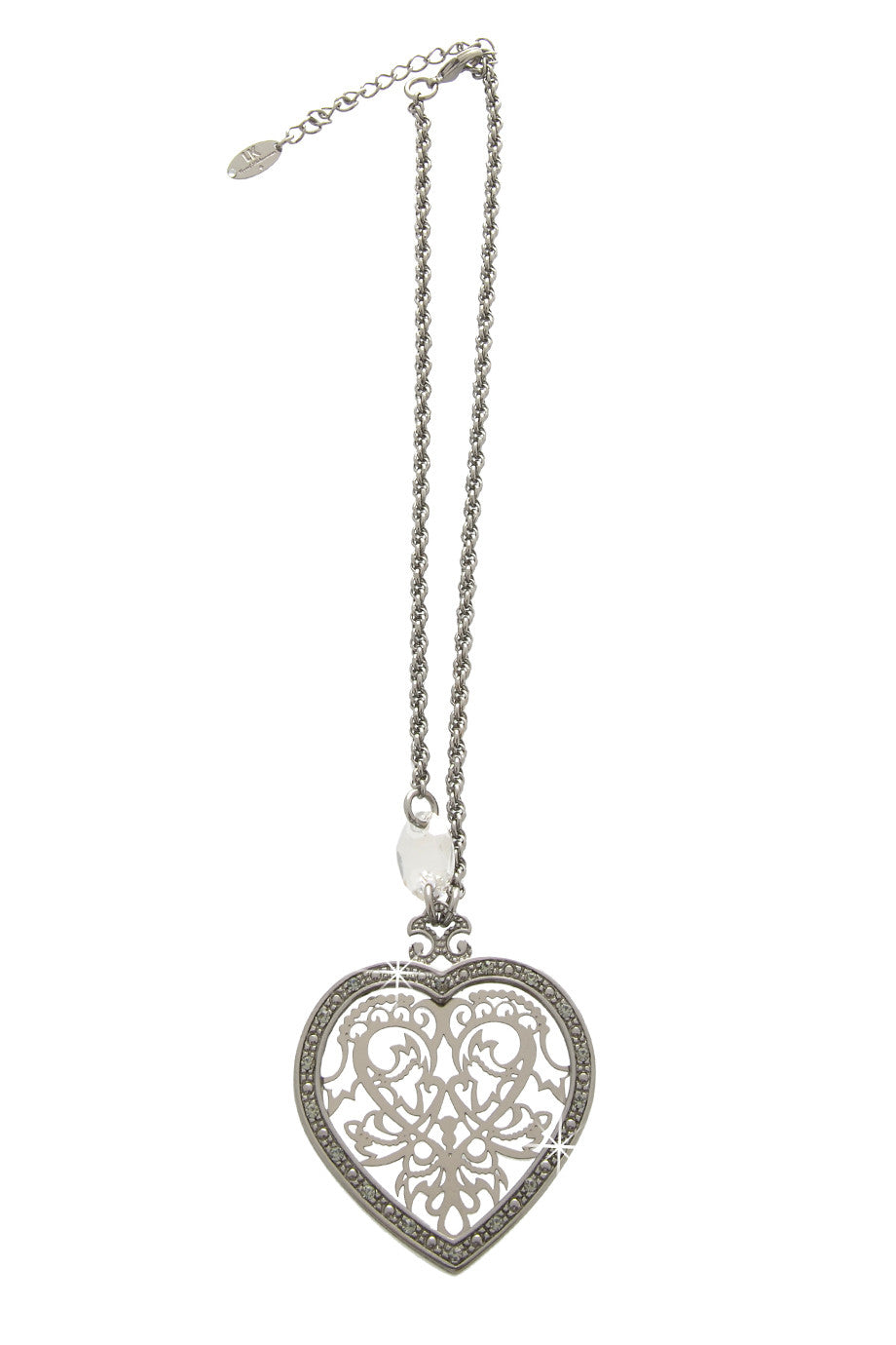 Ασημί Μενταγιόν Καρδιά - Lk Designs | Κοσμήματα