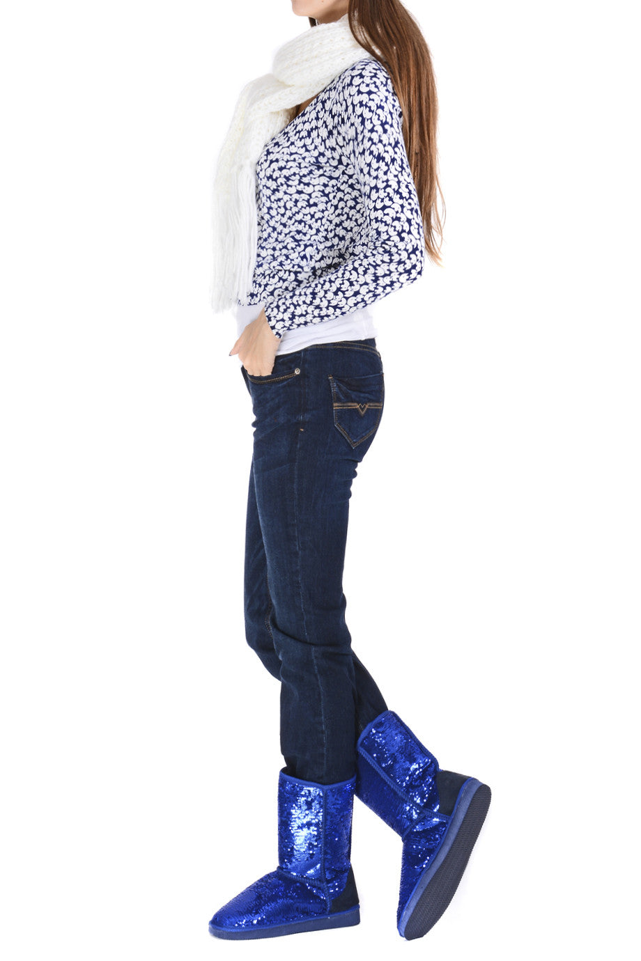 Μπλε Μεσάτη Ζακέτα με Ελέφαντες | Γυναικεία Ρούχα