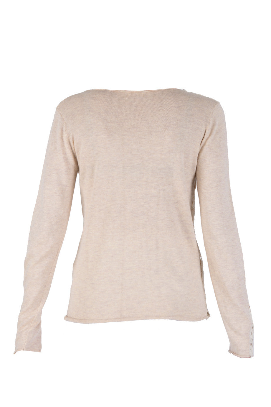 Μπεζ Μπλούζα με Δαντέλα και Παγέτες | Γυναικεία Ρούχα