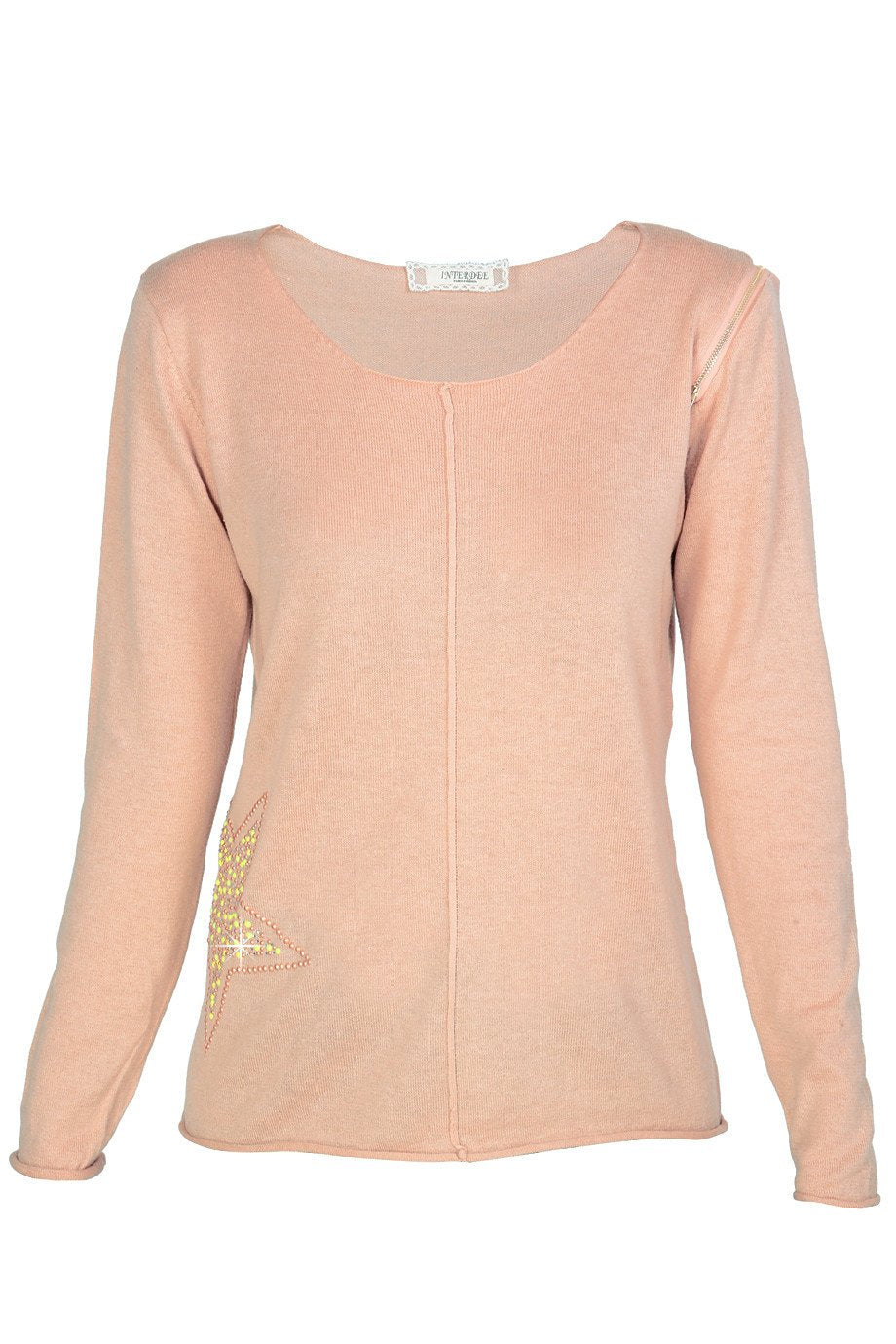 Σομόν Πουλόβερ με Κρύσταλλα | Γυναικεία Ρούχα - Πουλόβερ - Μπλούζες -  Misty Interdee
