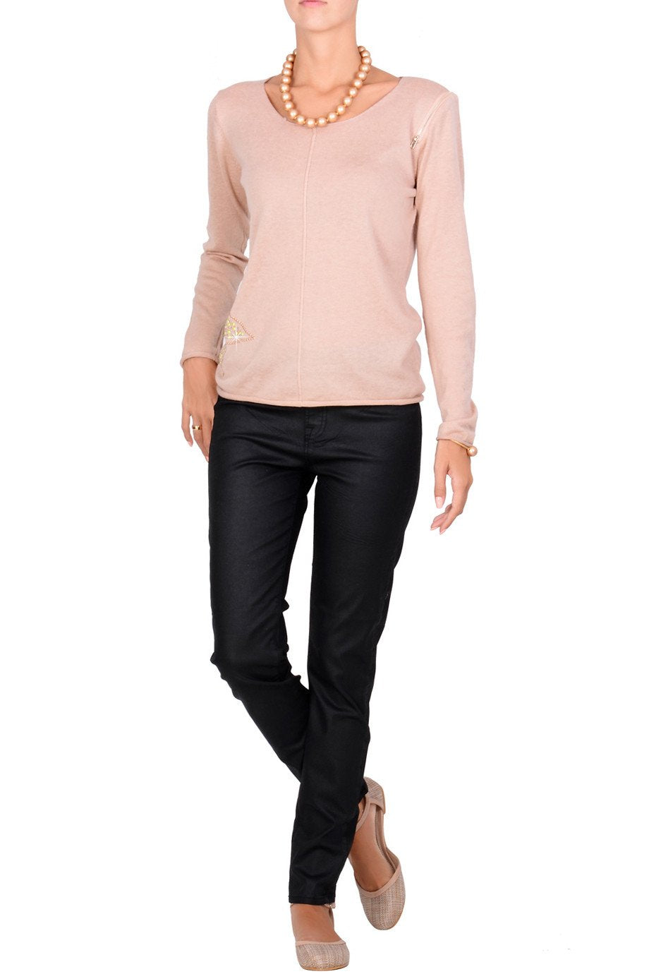 Σομόν Πουλόβερ με Κρύσταλλα | Γυναικεία Ρούχα - Πουλόβερ - Μπλούζες -  Misty Interdee