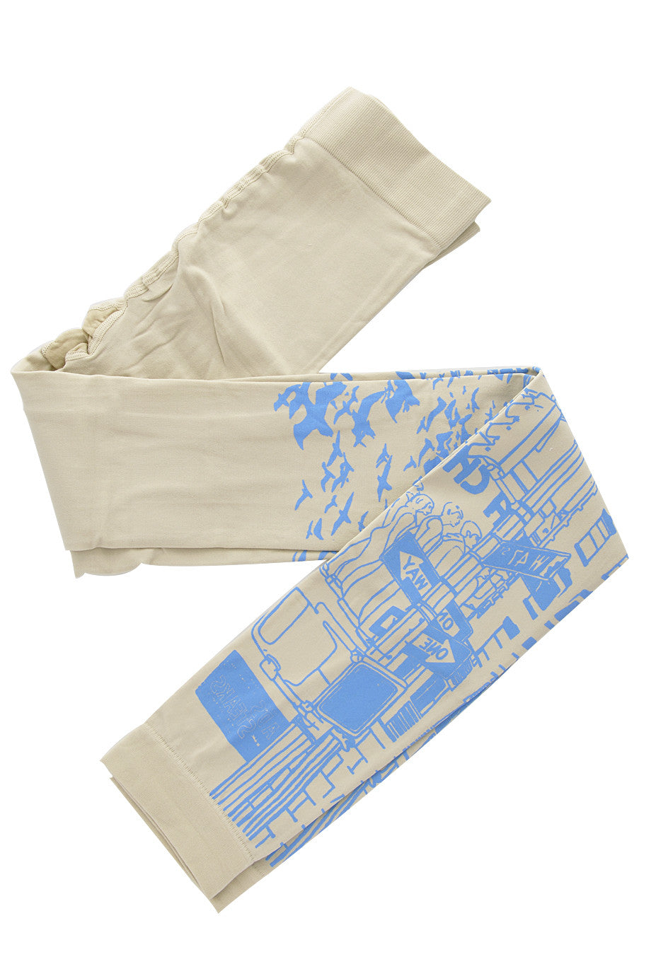 ZOHARA ONE WAY Λευκό Κολάν με Μπλε Σχέδια