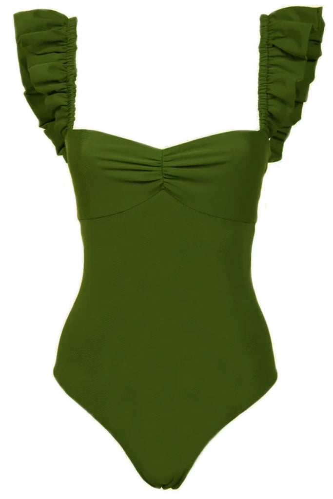 Poesy Πράσινο Ολόσωμο Μαγιό και Παρεό | Γυναικεία Μαγιό Παρεό - Ολόσωμα  - Swimwear | Poesy Green One Piece Swimsuit with Pareo