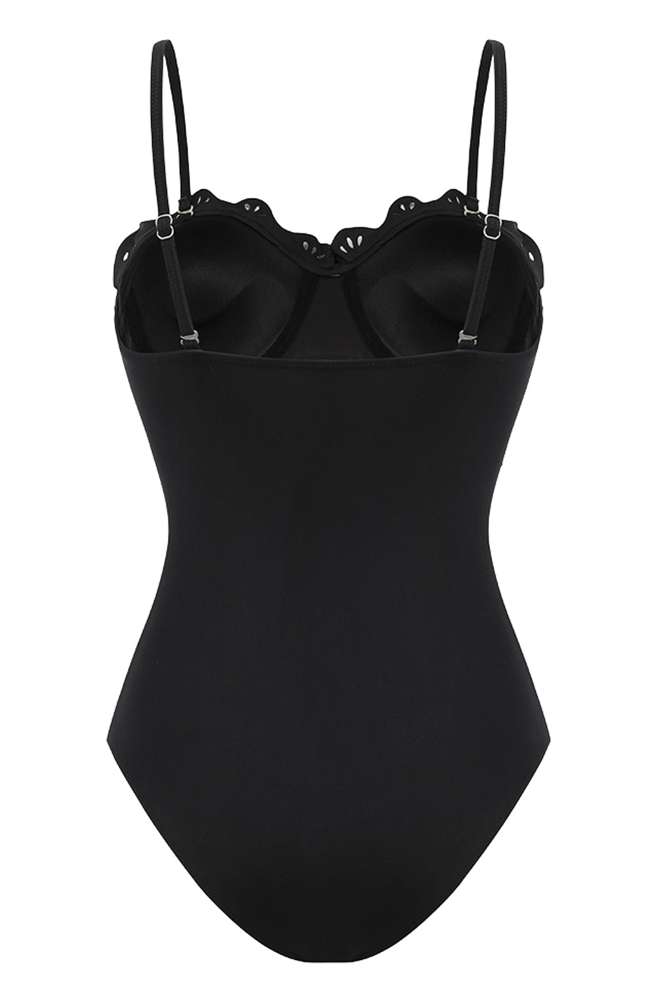 Noreya Ολόσωμο Μαγιό με Σχέδιο Κιπούρ και Φούστα Παρεό Σετ | Μαγιό - Ολόσωμα - Swimwear One Piece | Noreya Black One-Piece Swimsuit with Broderie Details