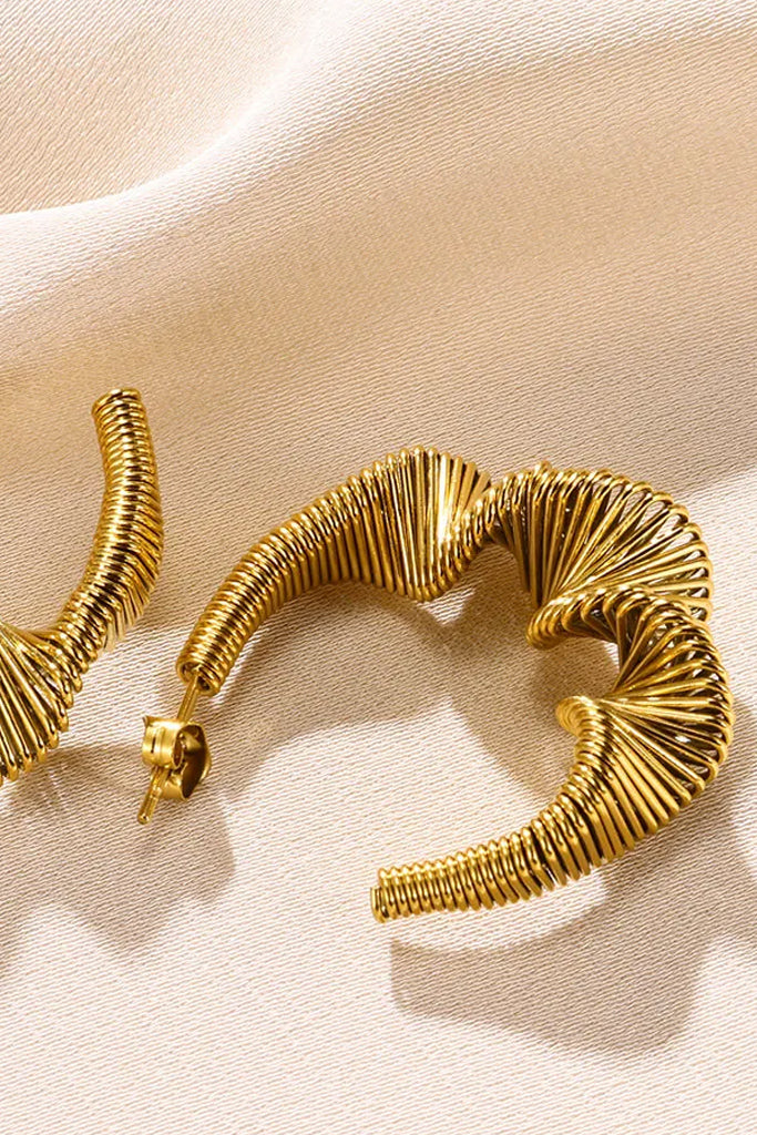 Dunia Χρυσά Σκουλαρίκια Κρίκοι | Σκουλαρίκια Earrings | Dunia Gold Spiral Hoops