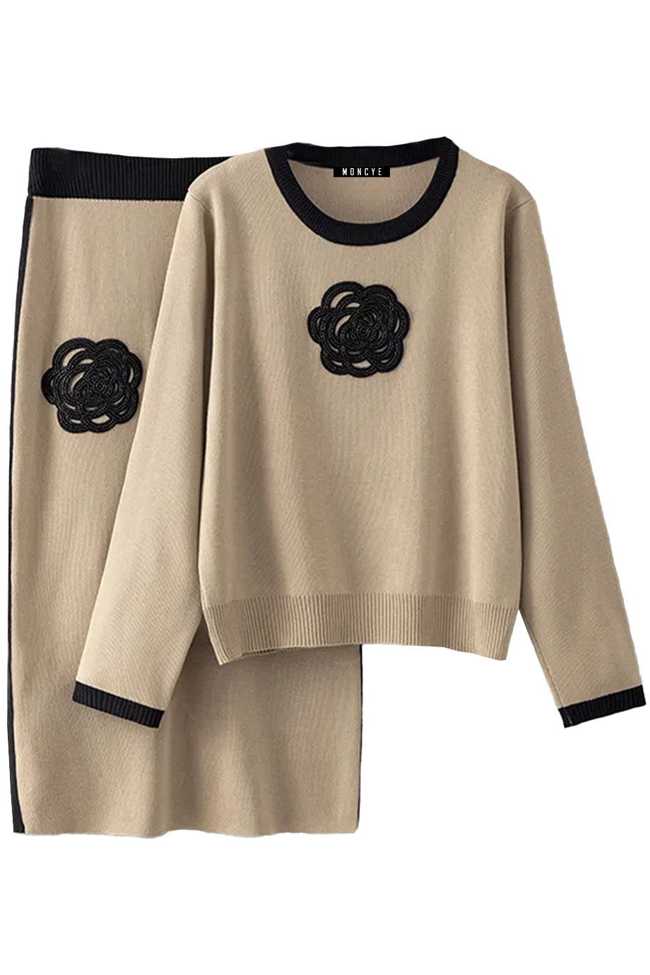 Camelisse Πλεκτό Σετ με Τοπ και Φούστα | Γυναικεία Ρούχα - Πλεκτά Σετ Clothing Sets | Camelisse Knit Set with Cardigan and Skirt