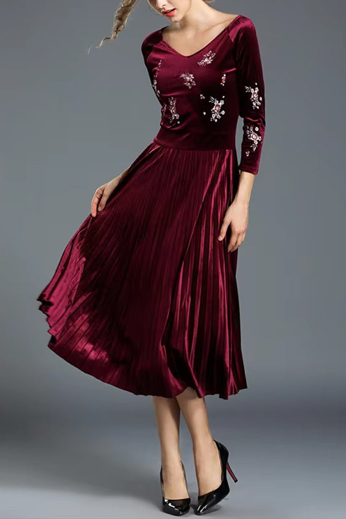 Briar Βελούδινο Κεντητό Φόρεμα | Φορέματα - Dresses | Briar Velvet Embroidered Dress