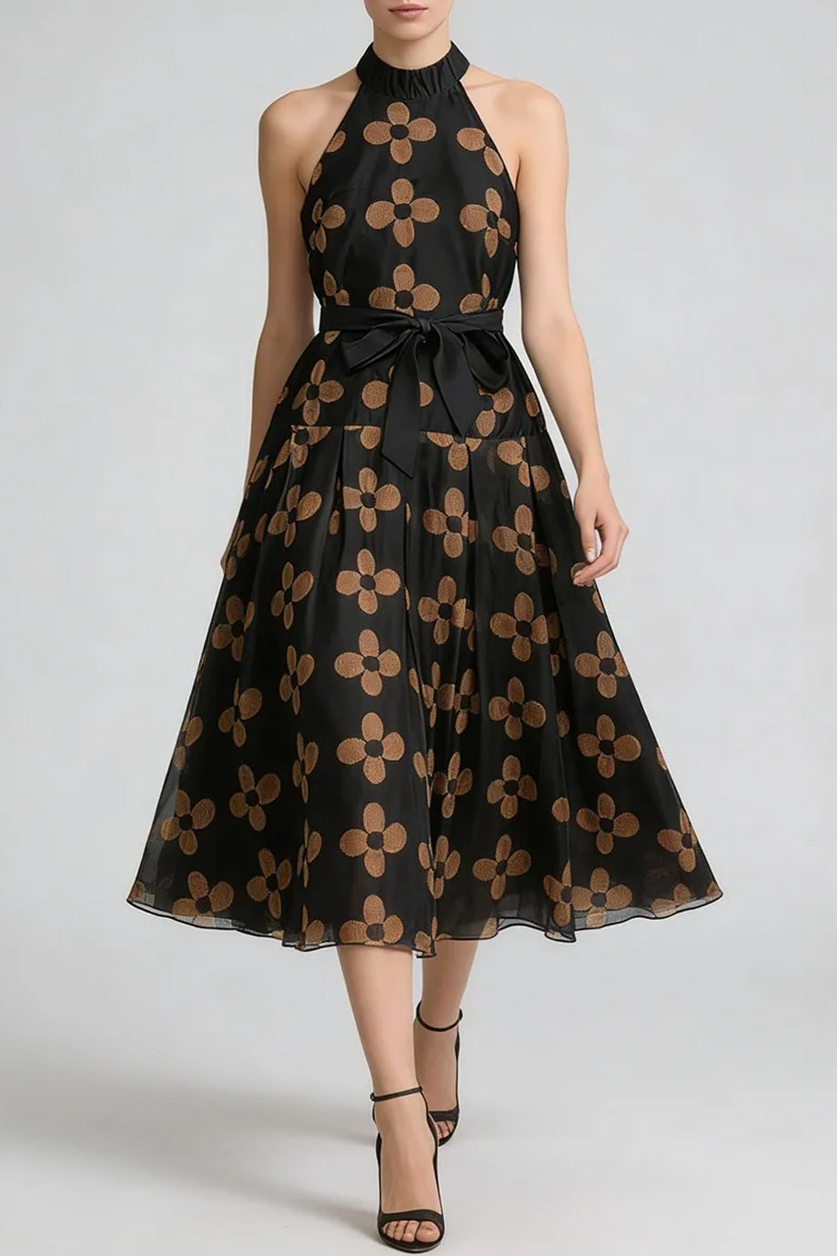 Orlena Φλοράλ Μίντι Φόρεμα | Γυναικεία Ρούχα - Φορέματα Dresses | Orlena Floral Midi Halter Dress