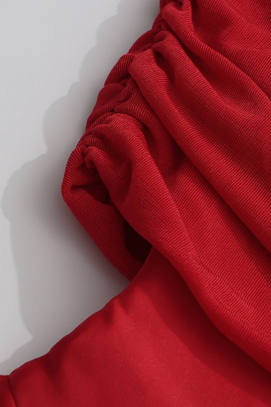 Carmina Κόκκινο Μίντι Φόρεμα με Παρτούς Ώμους | Γυναικεία Φορέματα - Evening dresses| Carmina Red Off-Shoulder Midi Dress