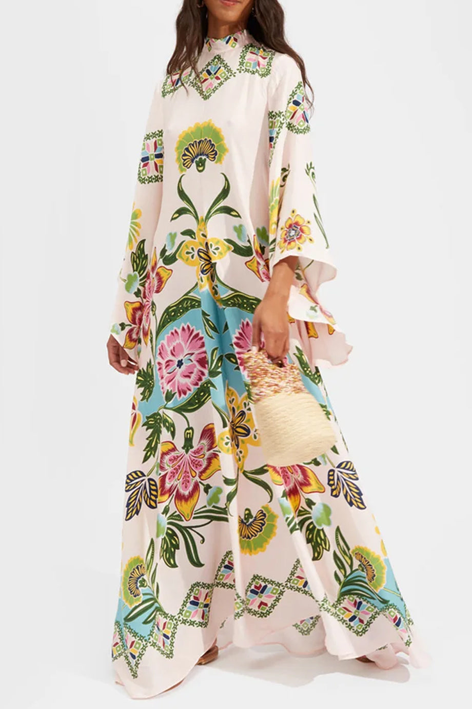 Maravilla Εμπριμέ Φλοράλ Μάξι Φόρεμα Καφτάνι | Καφτάνια Κιμονό Ριχτά Φορέματα - Beachwear - Loungewear | Maravilla Maxi Printed Kaftan Dress