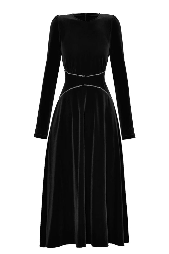 Agoldy Βελούδινο Μακρύ Φόρεμα | Φορέματα - Dresses | Agoldy Black Velvet Gown Dress