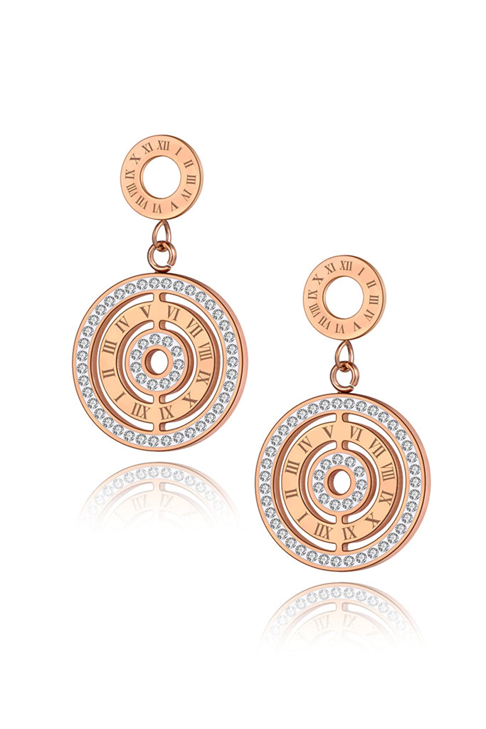 Hermiony Σκουλαρίκια σε Ροζ Χρυσό με Κρύσταλλα | Κοσμήματα - Pasquette