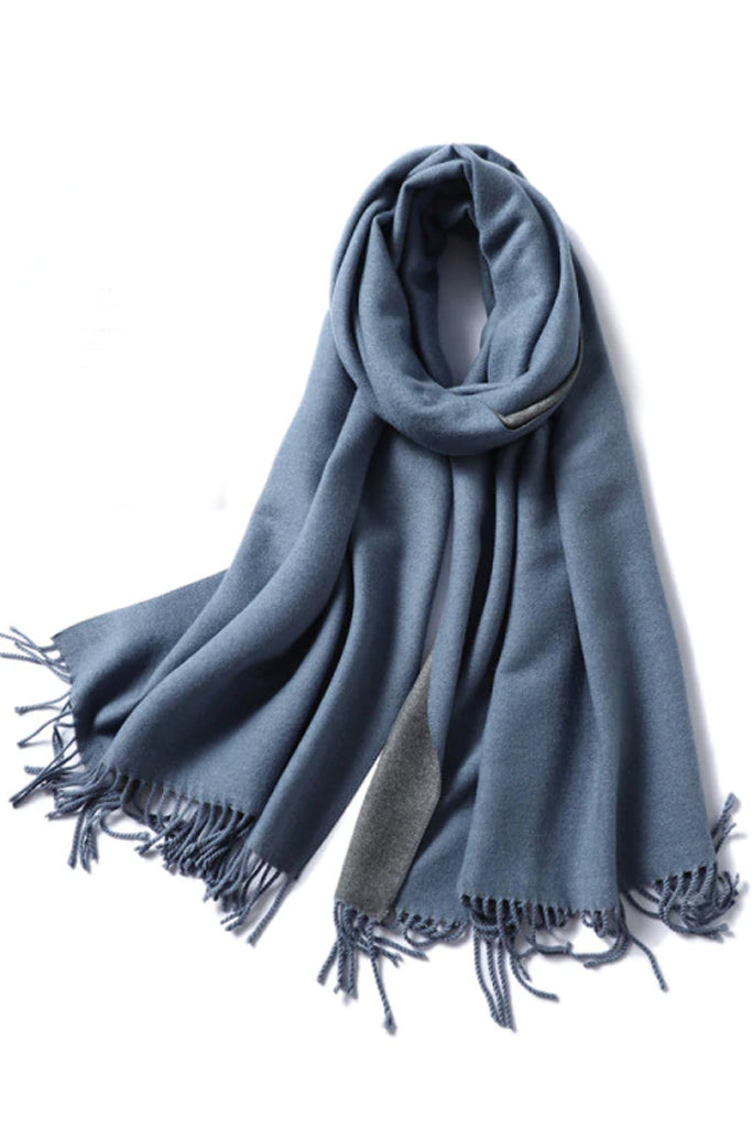 Malenia Gray Beige Two Tone Scarf Scarf